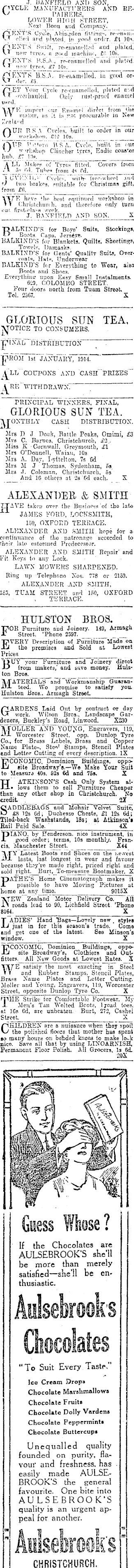 Papers Past Newspapers Star Christchurch 17 January 1914 Page 12 Advertisements Column 4