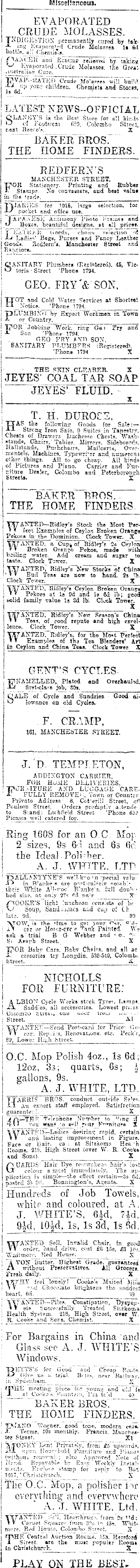 Papers Past Newspapers Star Christchurch 8 May 1915 Page 14 Advertisements Column 6