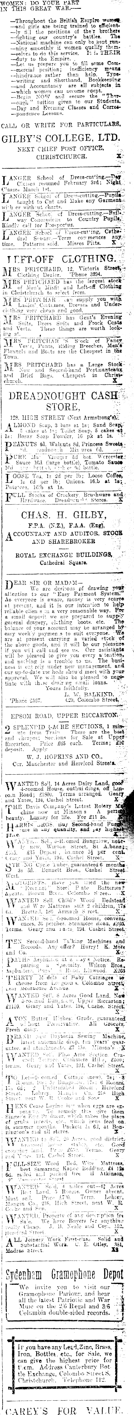 Papers Past Newspapers Star Christchurch 10 September 1915 Page 7 Advertisements Column 3