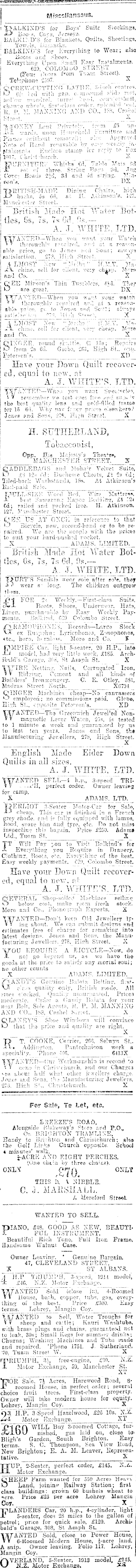 Papers Past Newspapers Star Christchurch 19 April 1917 Page 8 Advertisements Column 5