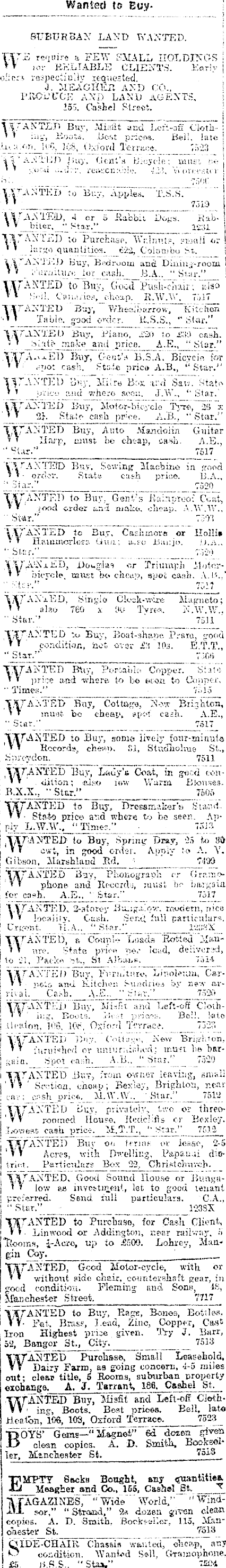 Papers Past Newspapers Star Christchurch 21 April 1917 Page 12 Advertisements Column 2