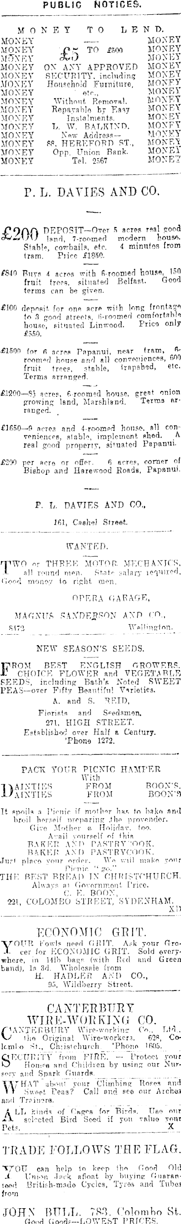 Papers Past Newspapers Star Christchurch 21 January 1918 Page 1 Advertisements Column 3