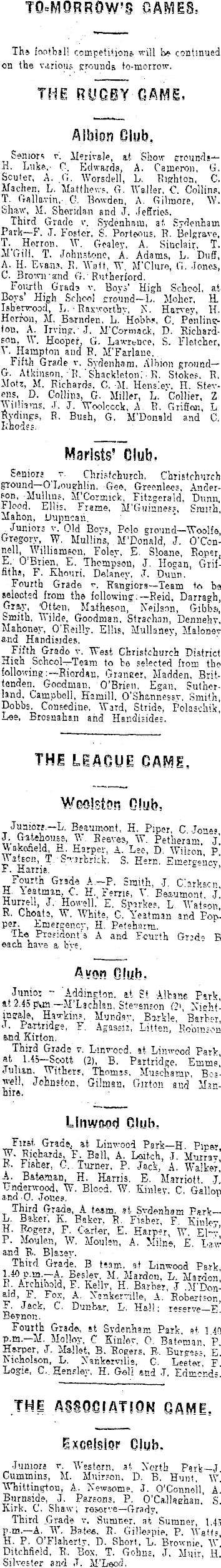 Papers Past | Newspapers | Star (Christchurch) | 10 May 1918 | FOOTBALL.