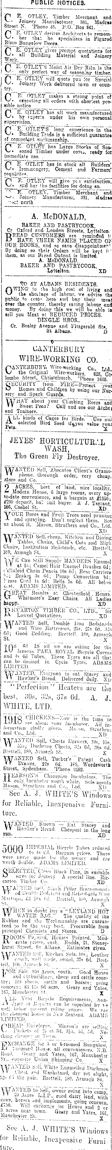 Papers Past Newspapers Star Christchurch 29 July 1918 Page 7 Advertisements Column 6