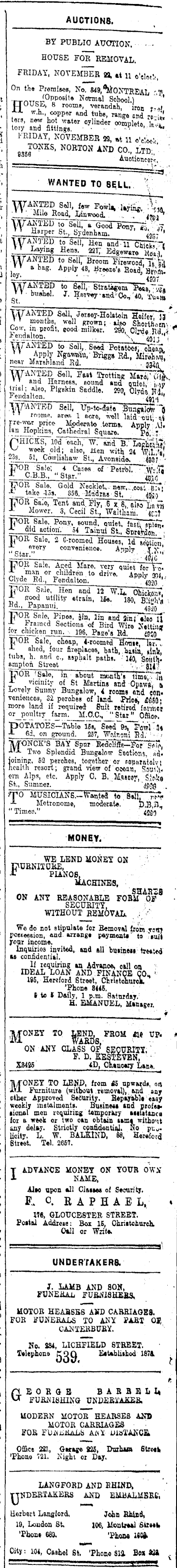 Papers Past Newspapers Star Christchurch 16 November 1918 Page 16 Advertisements Column 6