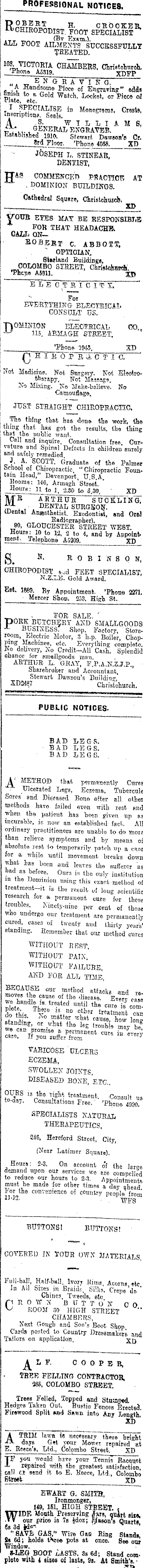 Papers Past Newspapers Star Christchurch 15 October 1920 Page 1 Advertisements Column 4