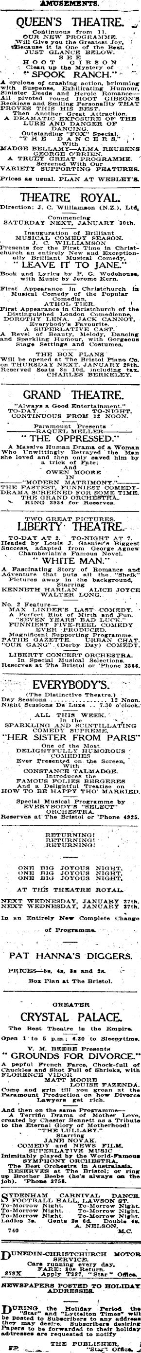 Papers Past Newspapers Star Christchurch 25 January 1926 Page 1 Advertisements Column 2