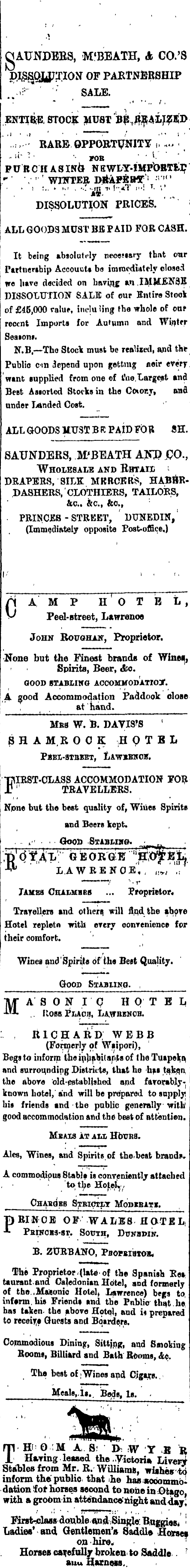 Papers Past Newspapers Tuapeka Times 23 June 18 Page 1 Advertisements Column 2