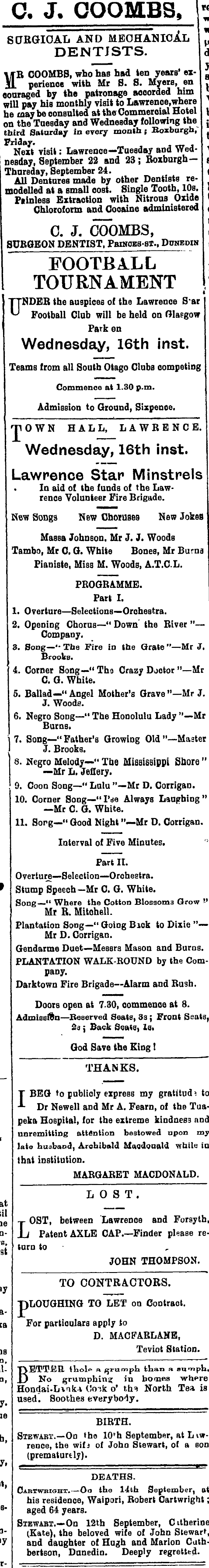 Papers Past Newspapers Tuapeka Times 16 September 1903 Page 2 Advertisements Column 5