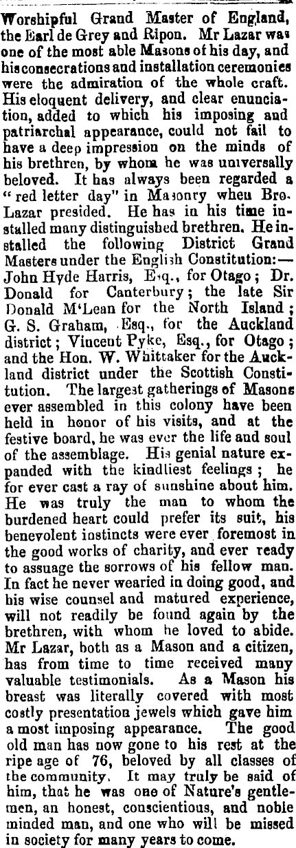 Papers Past | Newspapers | West Coast Times | 11 June 1879 | THE LATE ...