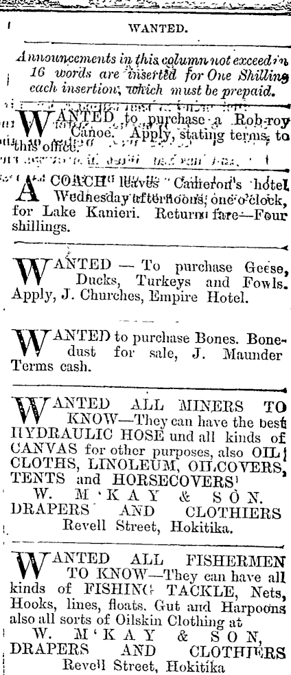 Papers Past Newspapers West Coast Times 12 December 1893 Page 3 Advertisements Column 6