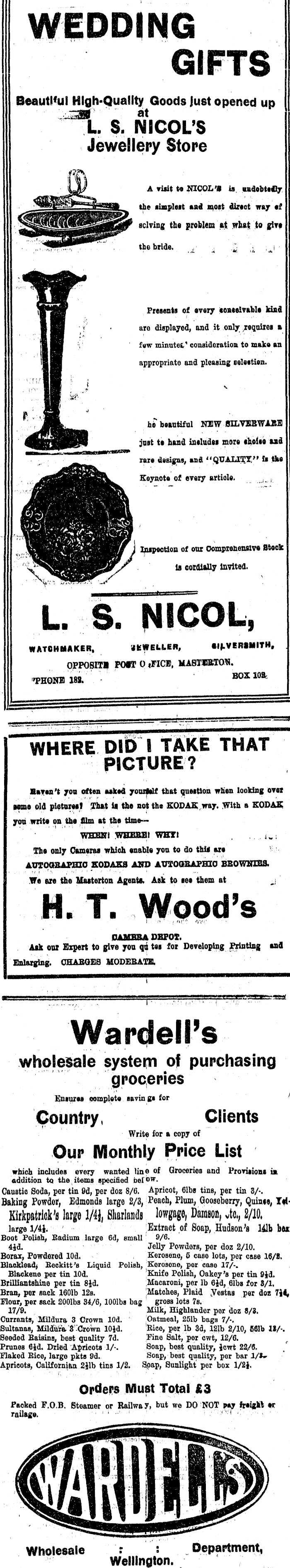 Papers Past Newspapers Wairarapa Age 29 May 1919 Page 7 Advertisements Column 5