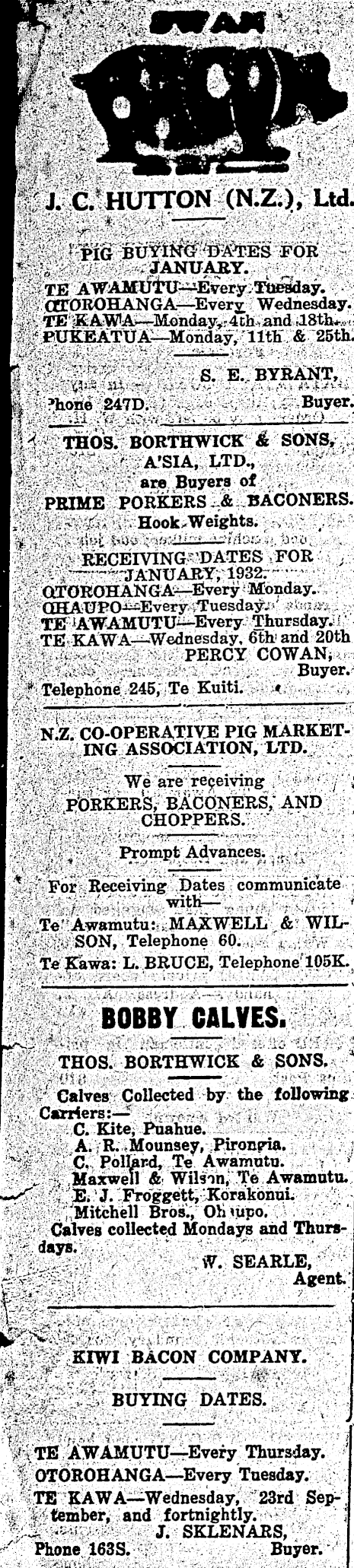 Papers Past Newspapers Waipa Post 5 January 1932 Page 2 Advertisements Column 1