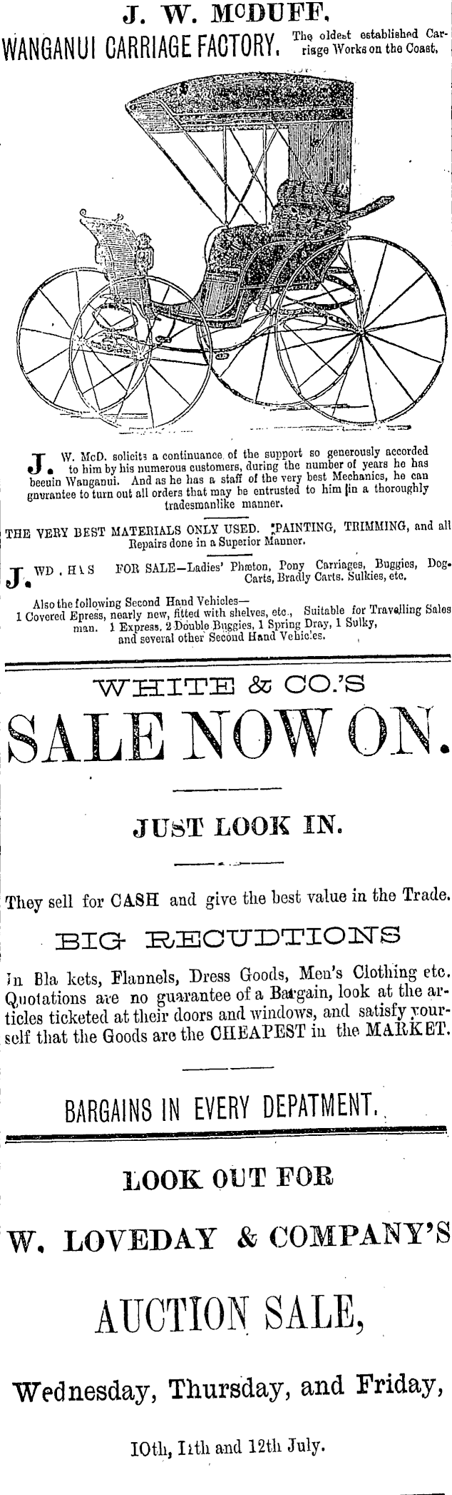 Papers Past Newspapers Wanganui Chronicle 11 July 15 Page 1 Advertisements Column 3