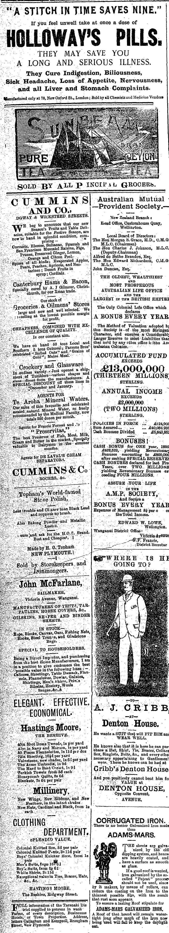 Papers Past Newspapers Wanganui Chronicle 27 April 17 Page 4 Advertisements Column 1