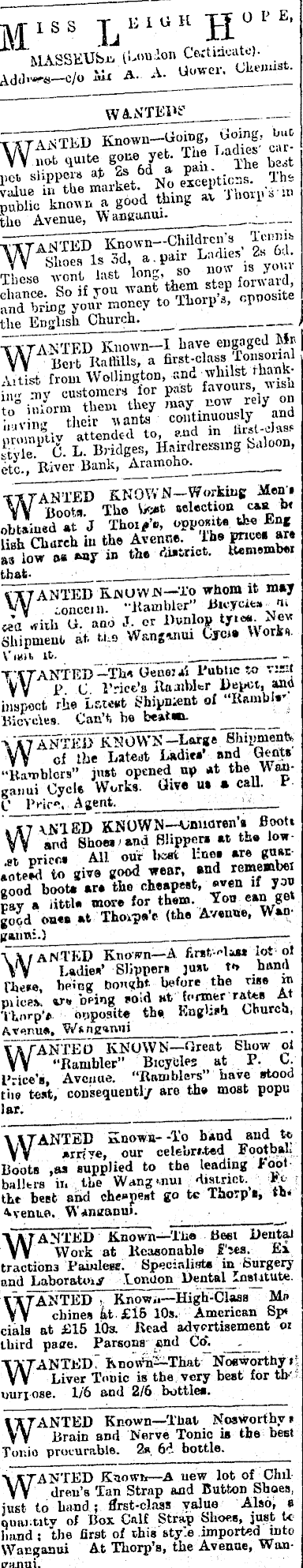 Papers Past Newspapers Wanganui Chronicle 1 April 1901 Page 1 Advertisements Column 8