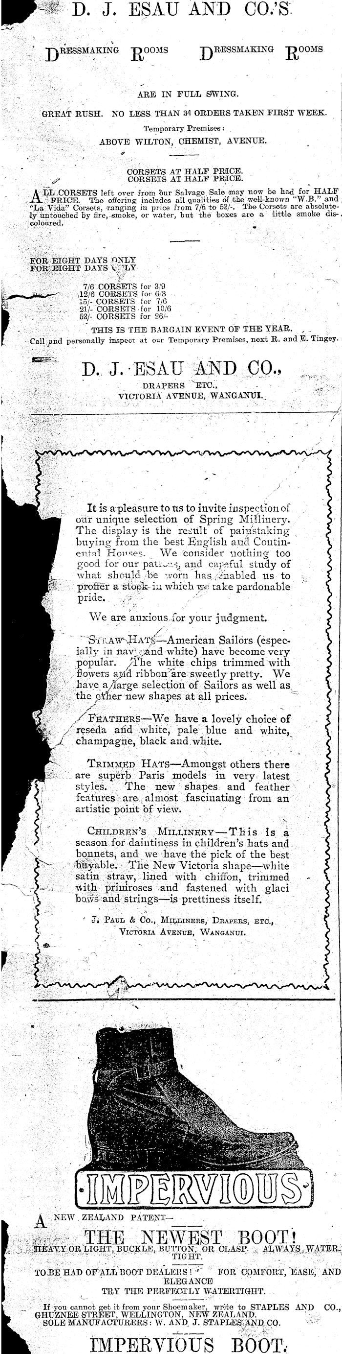 Papers Past Newspapers Wanganui Chronicle 1 October 1904 Page 3 Advertisements Column 1