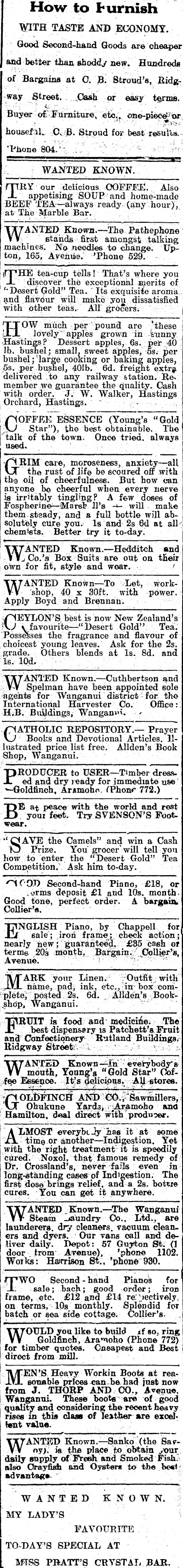 Papers Past Newspapers Wanganui Chronicle 23 April 1915 Page 1 Advertisements Column 3