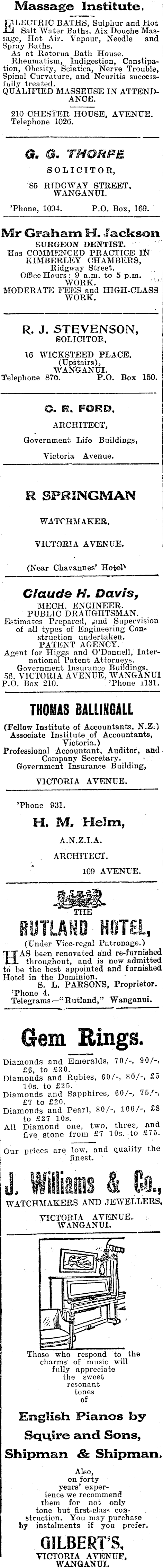 Papers Past Newspapers Wanganui Chronicle 14 July 1915 Page 4 Advertisements Column 3