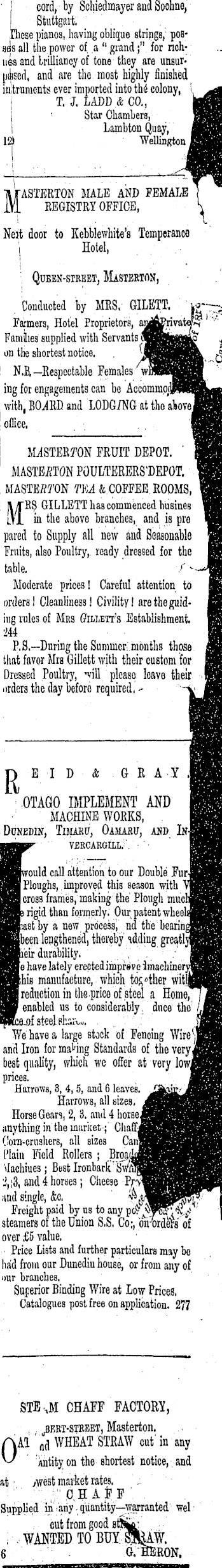 Papers Past Newspapers Wairarapa Daily Times 29 December 1879 Page 4 Advertisements Column 7