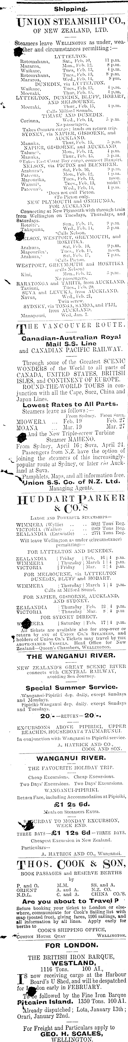 Papers Past Newspapers Wairarapa Daily Times 10 February 1906 Page 1 Advertisements Column 1