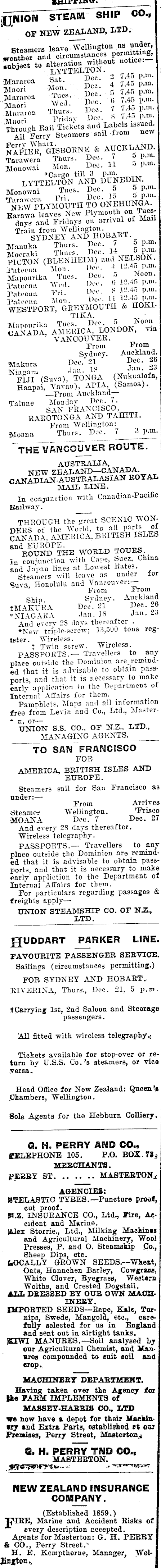 Papers Past Newspapers Wairarapa Daily Times 2 December 1916 Page 8 Advertisements Column 1