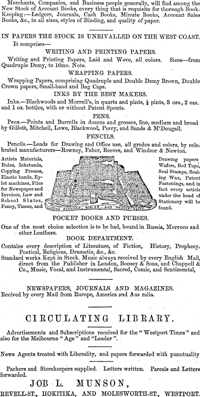 Papers Past Newspapers Westport Times 8 June 1868 Page 4 Advertisements Column 3