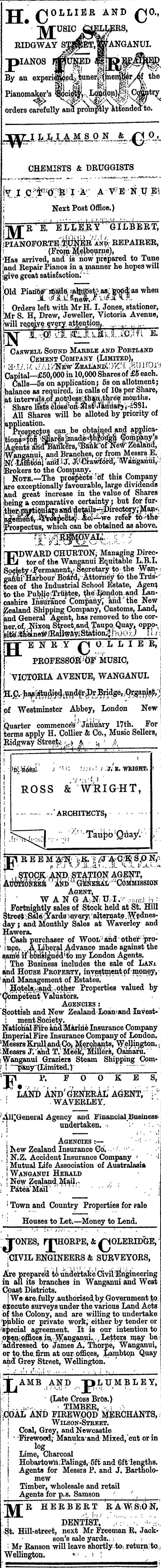 Papers Past Newspapers Wanganui Herald 3 March 11 Page 2 Advertisements Column 2