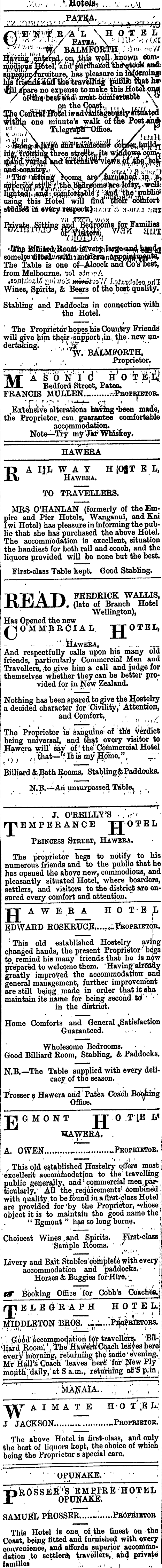 Papers Past Newspapers Wanganui Herald 10 January 18 Page 1 Advertisements Column 6