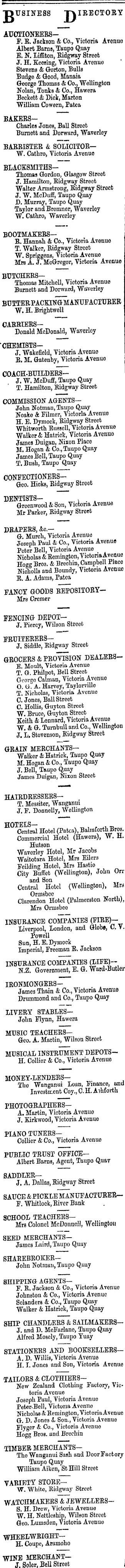 Papers Past Newspapers Wanganui Herald 15 January 18 Page 4 Advertisements Column 1