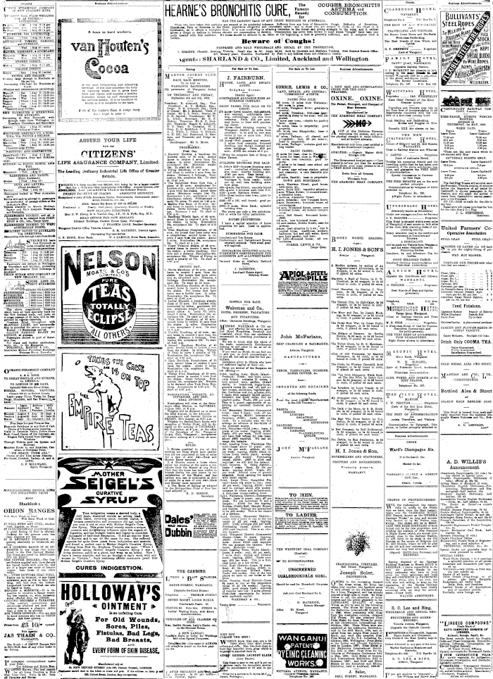 Papers Past Newspapers Wanganui Herald 8 August 1902 Page 4 Advertisements Column 1