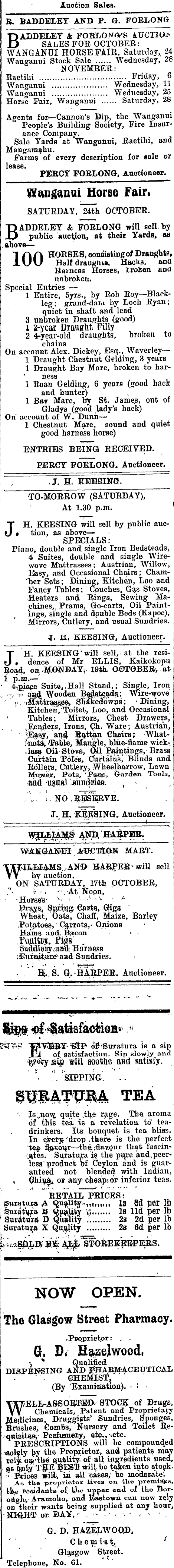 Papers Past Newspapers Wanganui Herald 16 October 1903 Page 8 Advertisements Column 2
