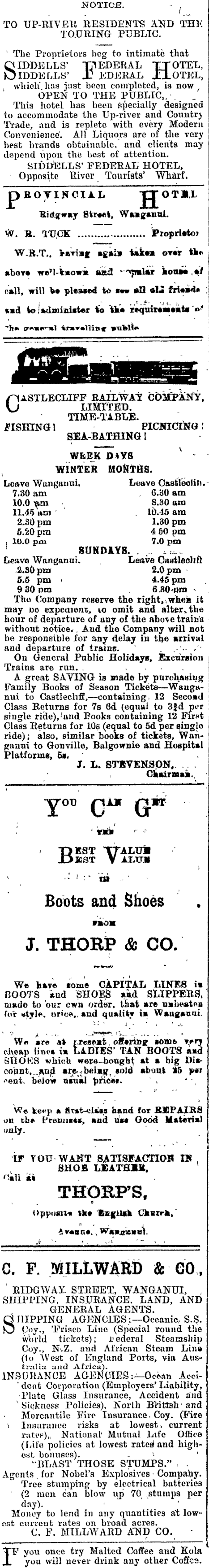 Papers Past Newspapers Wanganui Herald 18 October 1904 Page 3 Advertisements Column 5