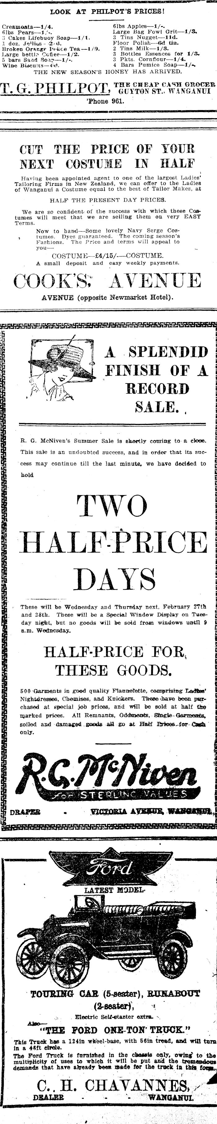Papers Past Newspapers Wanganui Herald 2 March 1918 Page 2 Advertisements Column 5