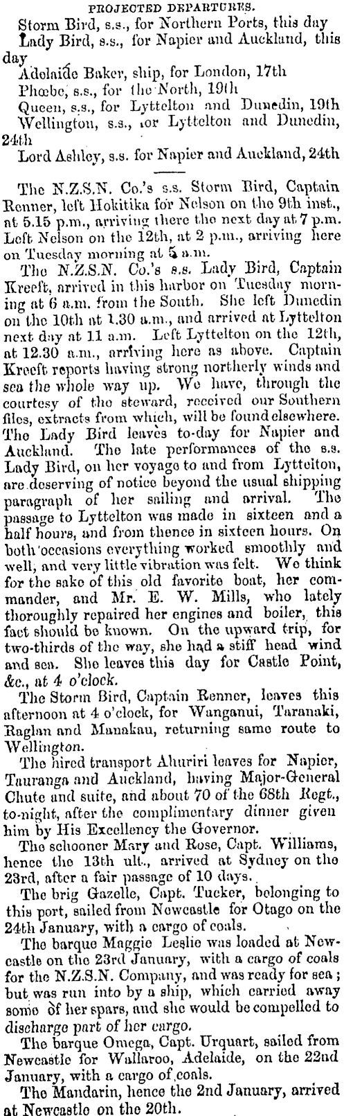 Papers Past | Newspapers | Wellington Independent | 15 February 1866 ...