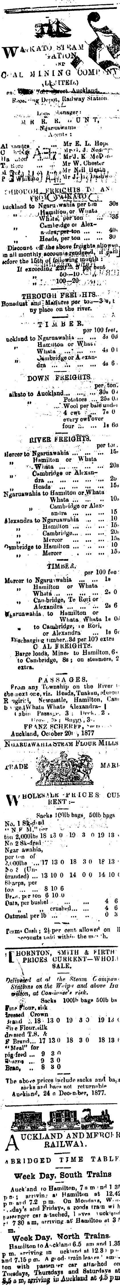 Papers Past Newspapers Waikato Times 15 January 1878 Page 2 Advertisements Column 1