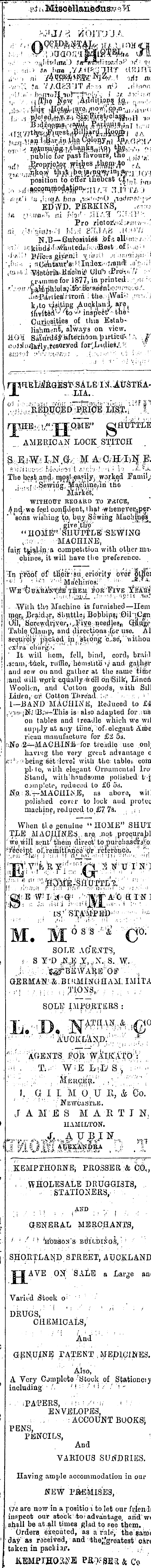 Papers Past Newspapers Waikato Times 27 April 1878 Page 4 Advertisements Column 3