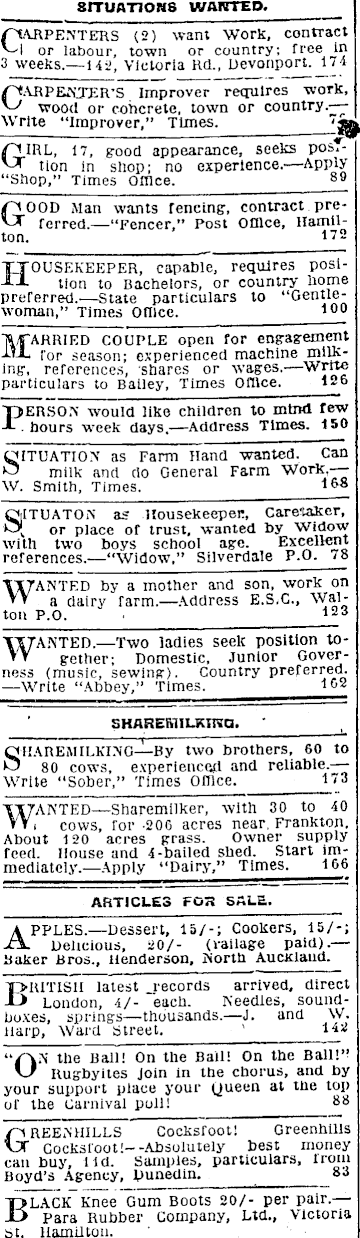 Papers Past Newspapers Waikato Times 5 August 1921 Page 1 Advertisements Column 7
