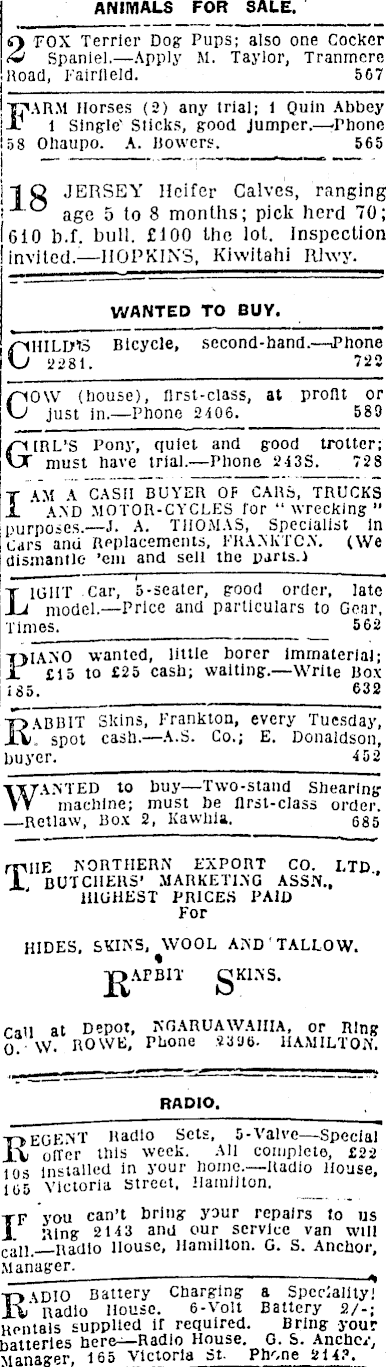 Papers Past Newspapers Waikato Times 27 March 1929 Page 1 Advertisements Column 7