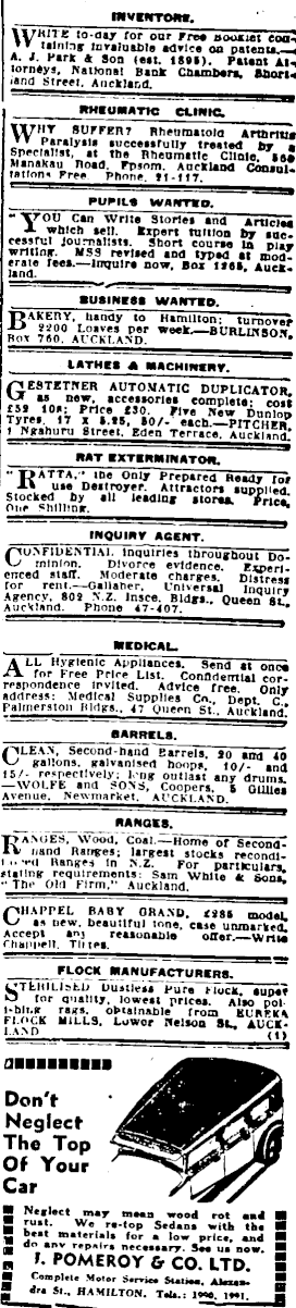 Papers Past Newspapers Waikato Times 18 January 1936 Page 4 Advertisements Column 6