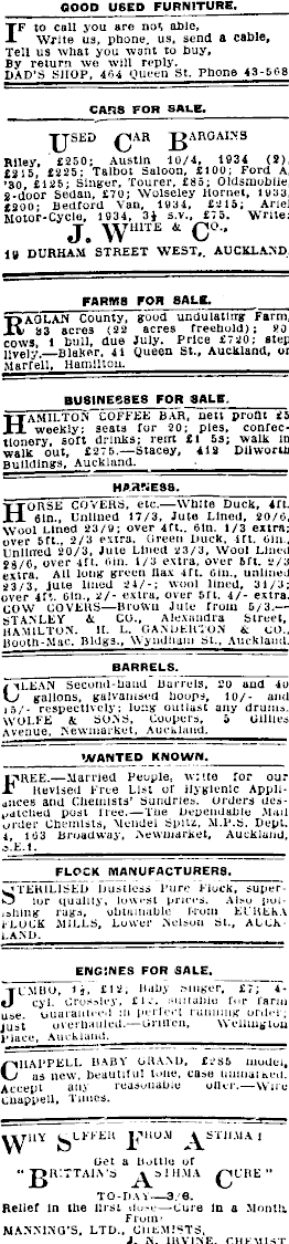 Papers Past Newspapers Waikato Times 27 July 1936 Page 2 Advertisements Column 6