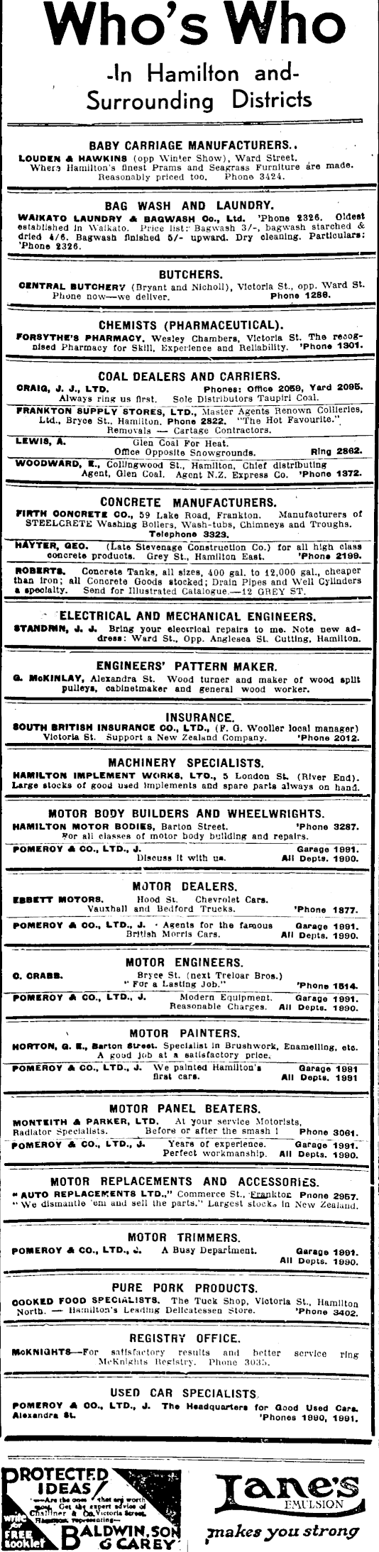 Papers Past | Newspapers | Waikato Times | 28 December 1936 | Page 4  Advertisements Column 1