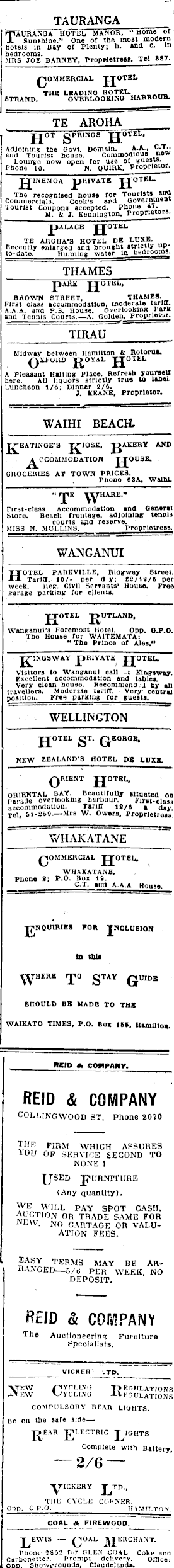 Papers Past Newspapers Waikato Times 12 February 1937 Page 2 Advertisements Column 4