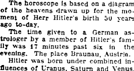 Papers Past | Newspapers | Waikato Times | 9 May 1939 | HITLER'S HOROSCOPE