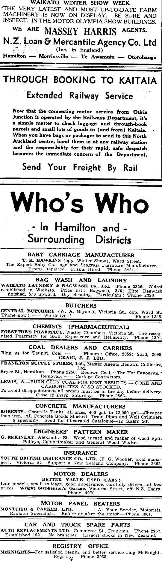 Papers Past | Newspapers | Waikato Times | 3 June 1941 | Page 8  Advertisements Column 5