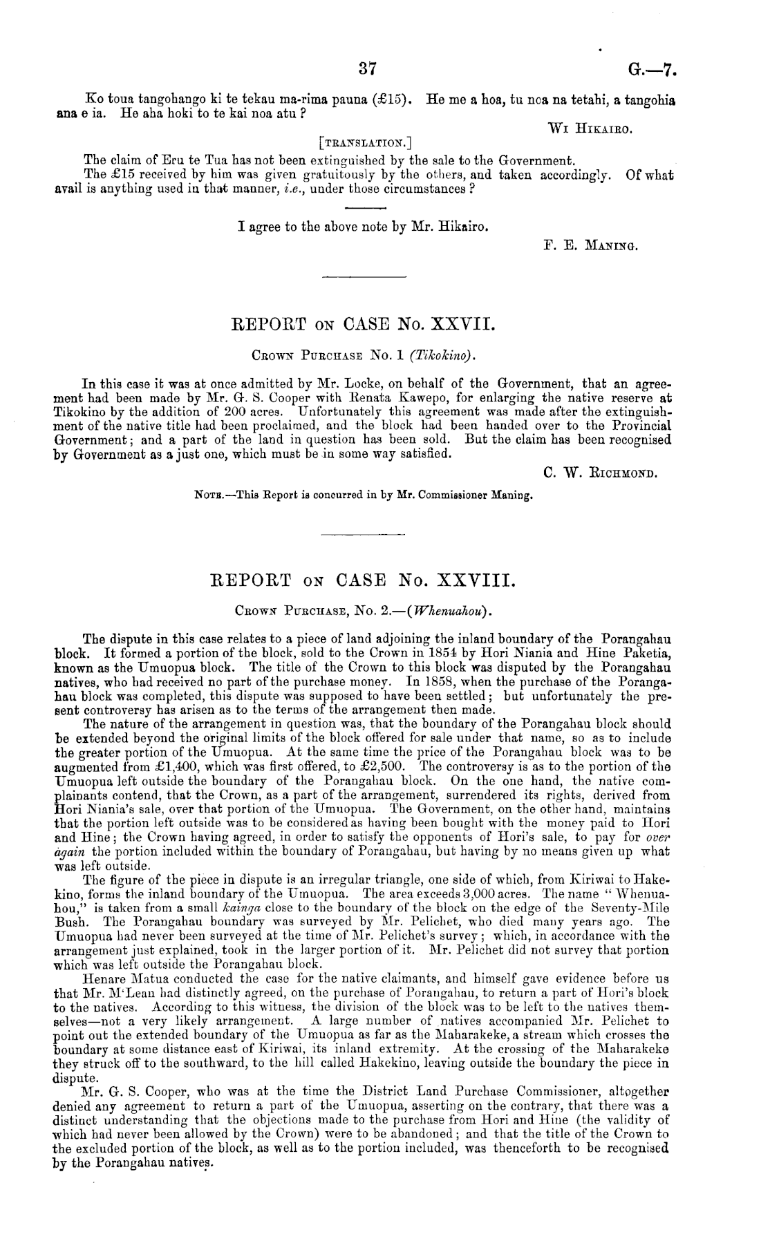 Papers Past, Parliamentary Papers, Appendix to the Journals of the House  of Representatives, 1873 Session I