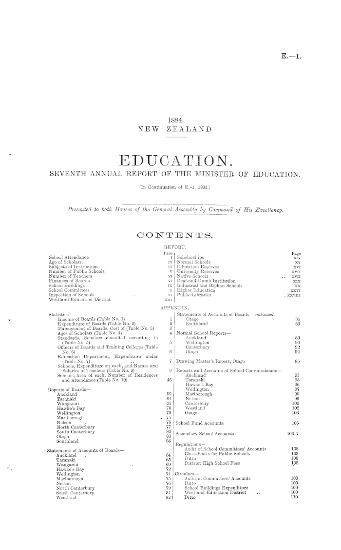 Papers Past Parliamentary Papers Appendix to the Journals of the House of Representatives 1884 Session I EDUCATION image