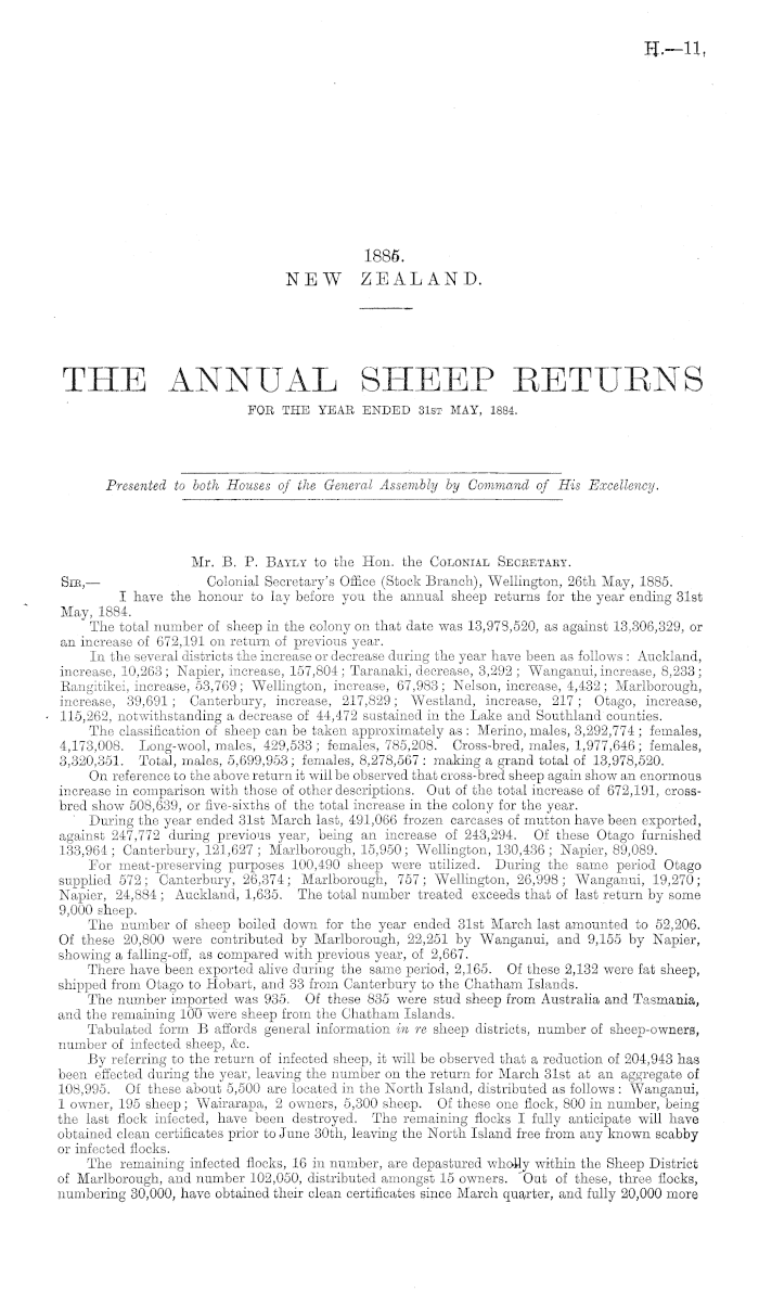 Papers Past, Parliamentary Papers, Appendix to the Journals of the House  of Representatives, 1885 Session I