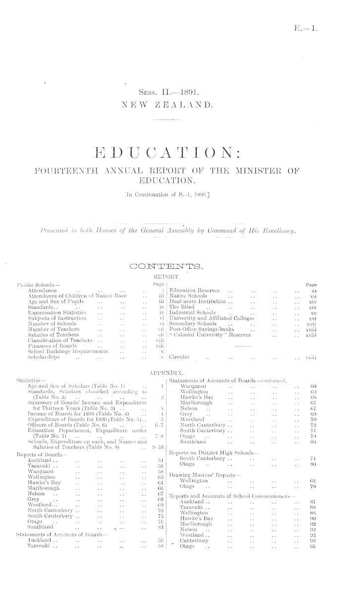 Papers Past, Parliamentary Papers, Appendix to the Journals of the House  of Representatives, 1891 Session II