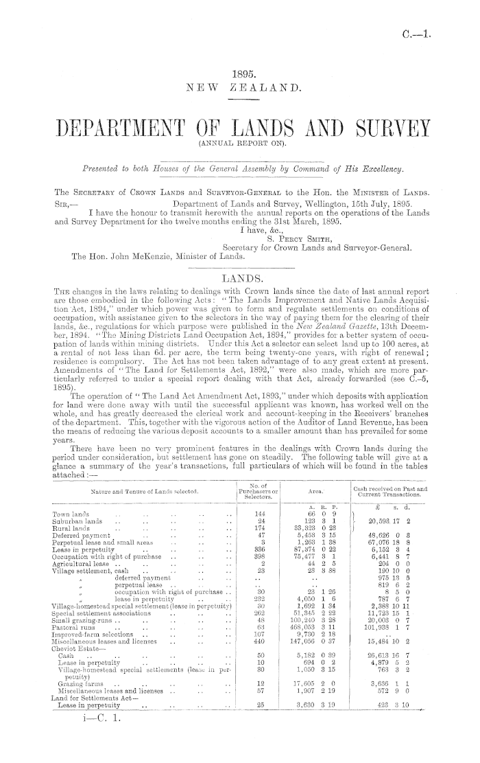 Papers Past Parliamentary Papers Appendix To The Journals Of The House Of Representatives 15 Session I Department Of Lands And Survey Annual Report On